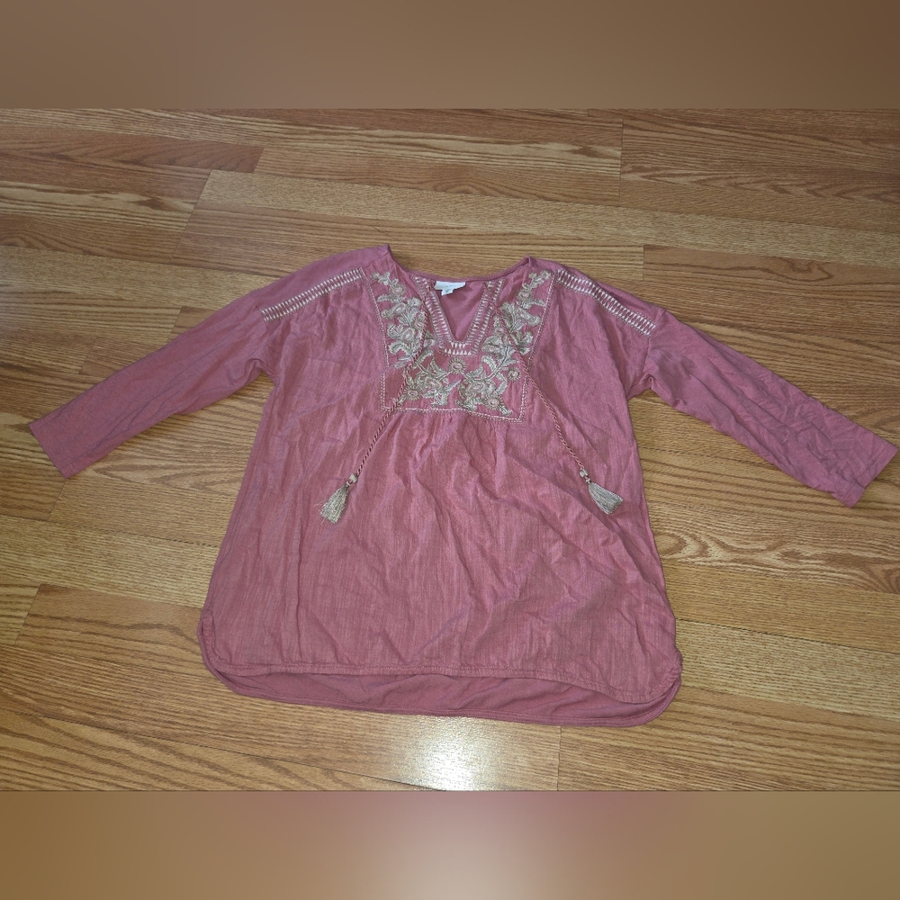 J. Jill Pink Embroidered Women's Top